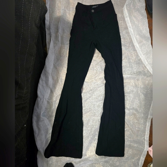 Women's Black Flared Pants - Picture 1 of 3
